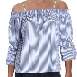 BCX Striped Ruffled Pullover Top